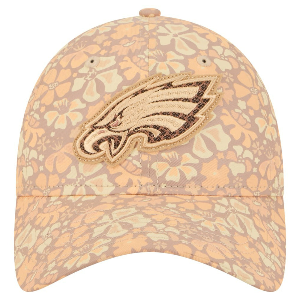 Philadelphia Eagles New Era Women's Floral 9TWENTY Adjustable Hat Tan | NFL