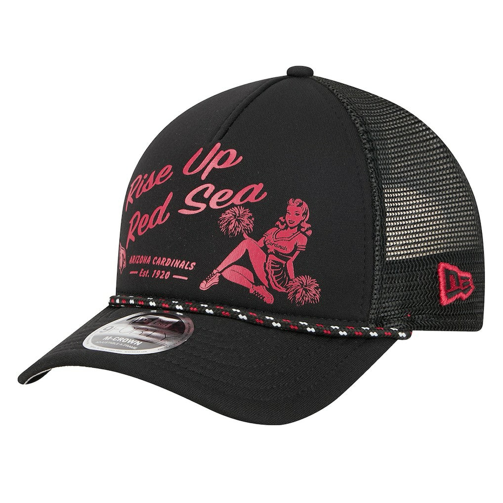 Arizona Cardinals New Era Gas Station 9FORTY A-Frame M-Crown Adjustable Trucker Hat Black | NFL