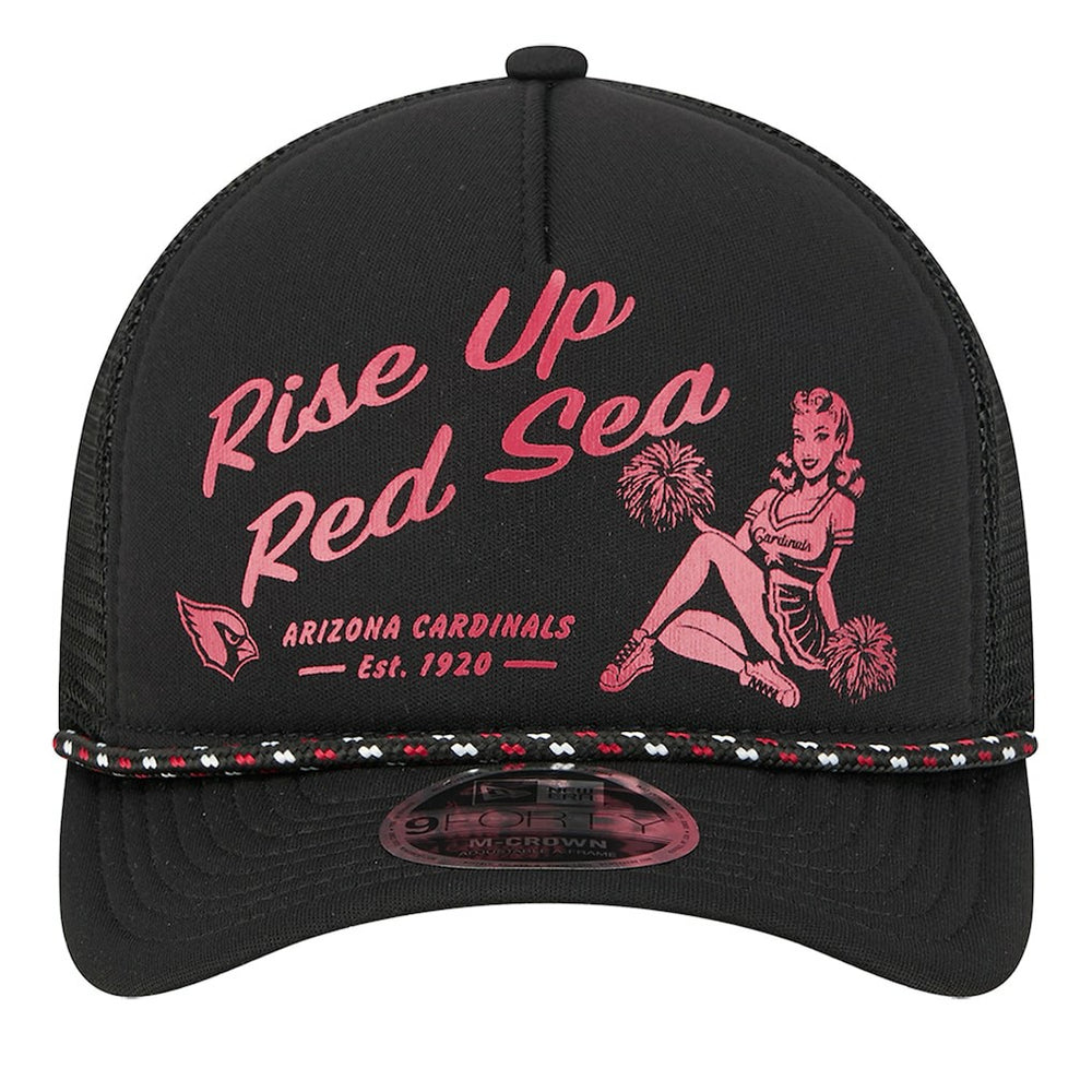 Arizona Cardinals New Era Gas Station 9FORTY A-Frame M-Crown Adjustable Trucker Hat Black | NFL