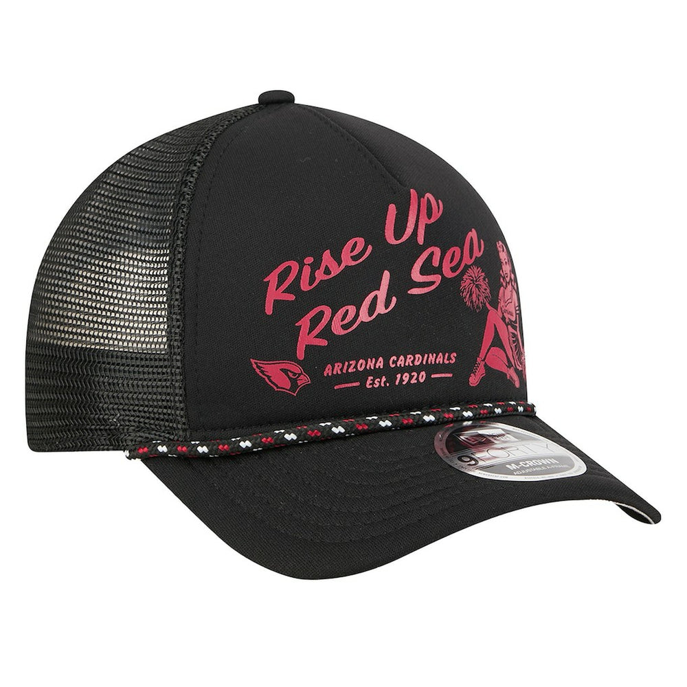 Arizona Cardinals New Era Gas Station 9FORTY A-Frame M-Crown Adjustable Trucker Hat Black | NFL