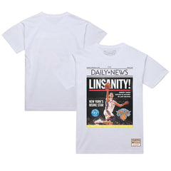 Jeremy Lin New York Knicks Newspaper T-Shirt White - NBA