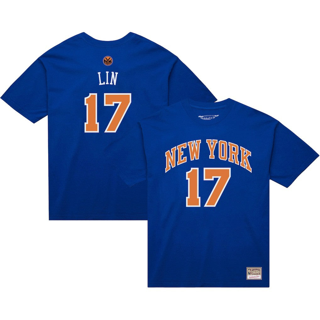 Jeremy Lin New York Knicks Name & Number T-Shirt Blue - NBA