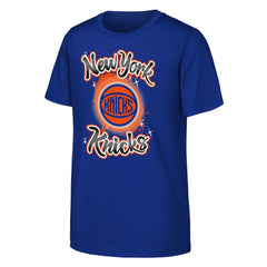 New York Knicks Outerstuff Youth Air Brush T-Shirt Blue - NBA