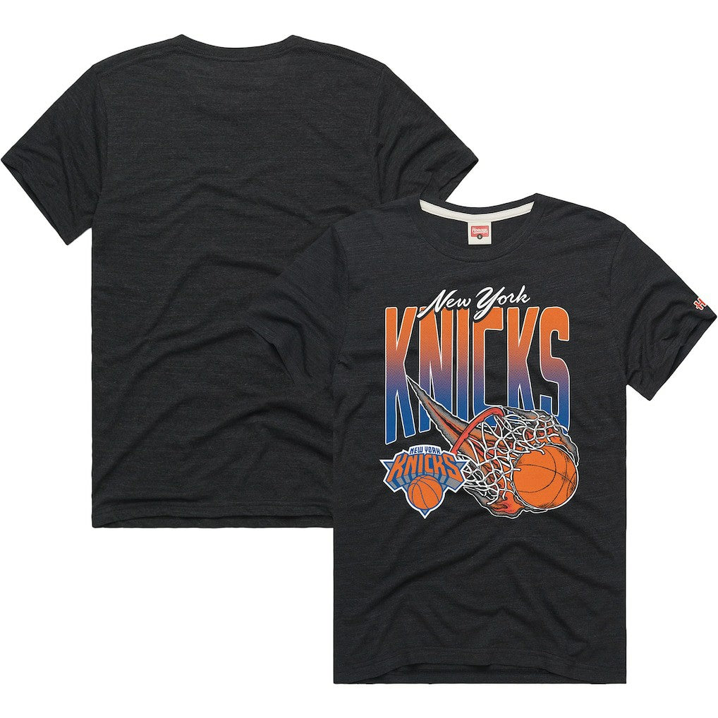 New York Knicks Homage On Fire Tri-Blend T-Shirt Charcoal - NBA