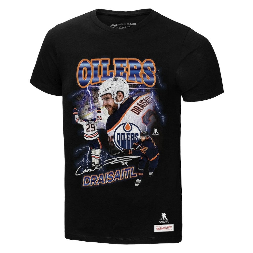 Leon Draisaitl Edmonton Oilers Mitchell & Ness 2.0 Player Graphic T-Shirt - Black - NHL