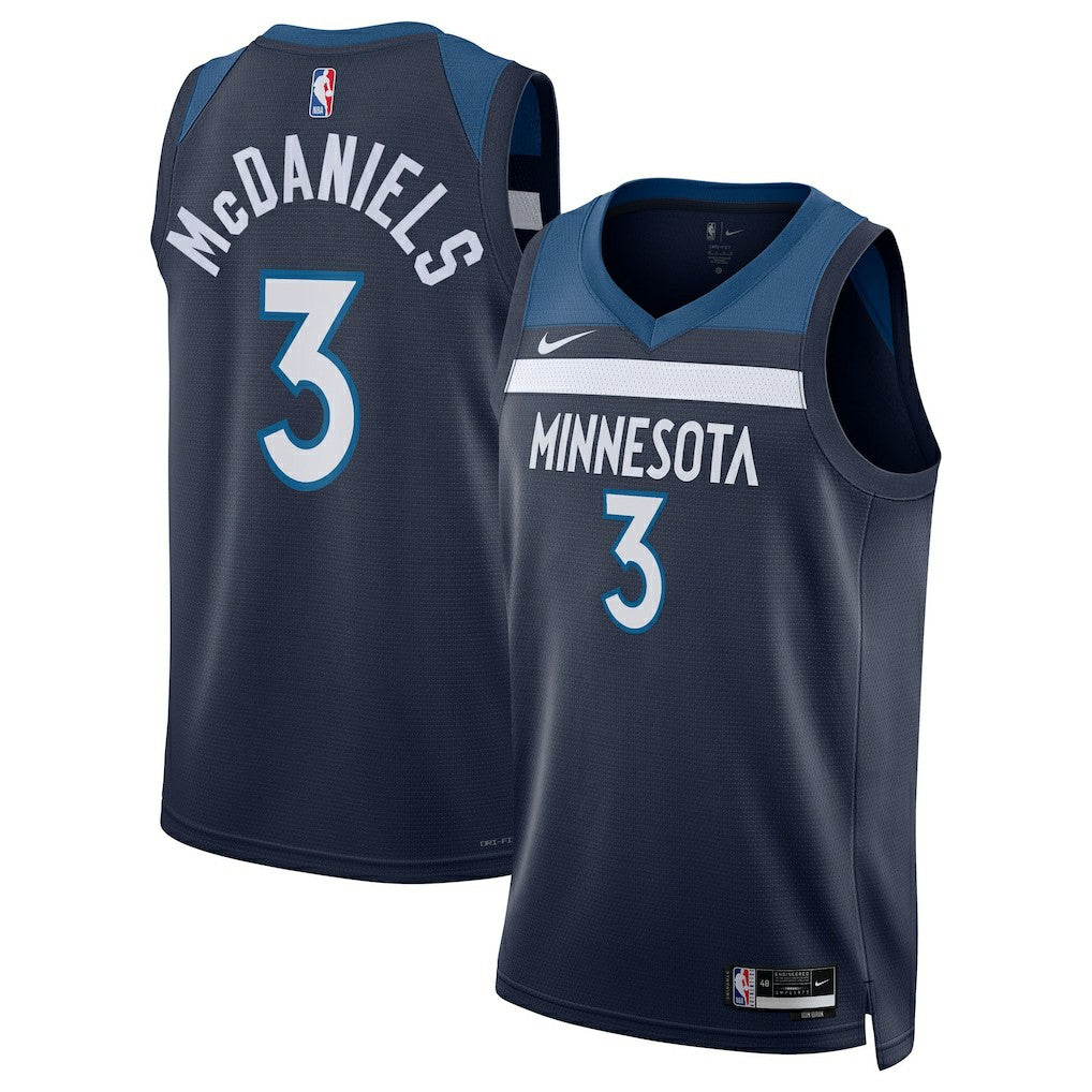 Jaden McDaniels Minnesota Timberwolves Unisex Swingman Jersey Icon Edition Navy - NBA