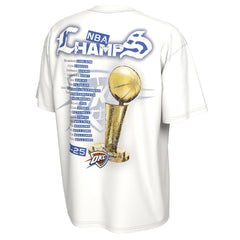 Oklahoma City Thunder Unisex 2025 NBA Finals Champions Celebration Parade Roster T-Shirt White - NBA