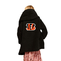 Cincinnati Bengals Jill Martin Women's Oversized Hooded Lounger Black | NFL
