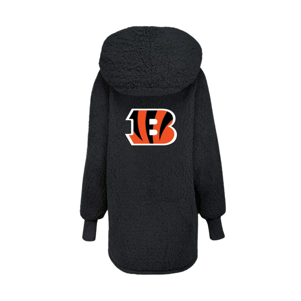 Cincinnati Bengals Jill Martin Women's Oversized Hooded Lounger Black | NFL
