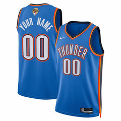 Oklahoma City Thunder Unisex 2025 NBA Finals Patch Custom Swingman Jersey Blue Icon Edition - NBA