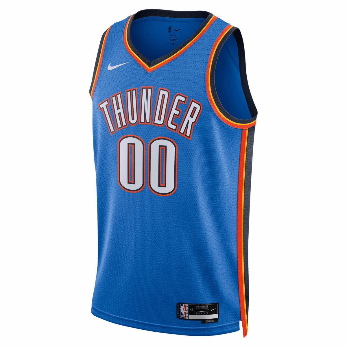 Oklahoma City Thunder Unisex 2025 NBA Finals Patch Custom Swingman Jersey Blue Icon Edition - NBA