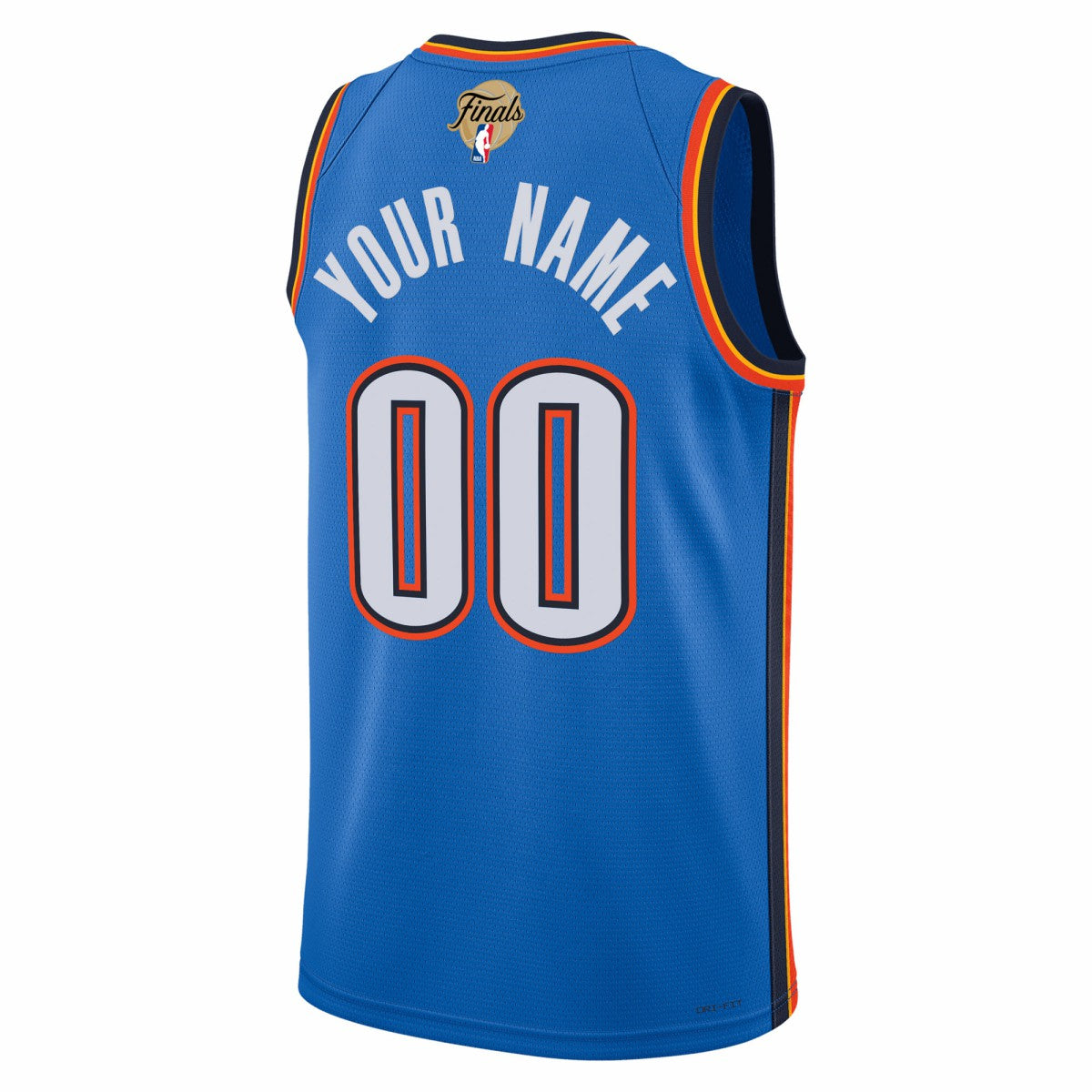 Oklahoma City Thunder Unisex 2025 NBA Finals Patch Custom Swingman Jersey Blue Icon Edition - NBA