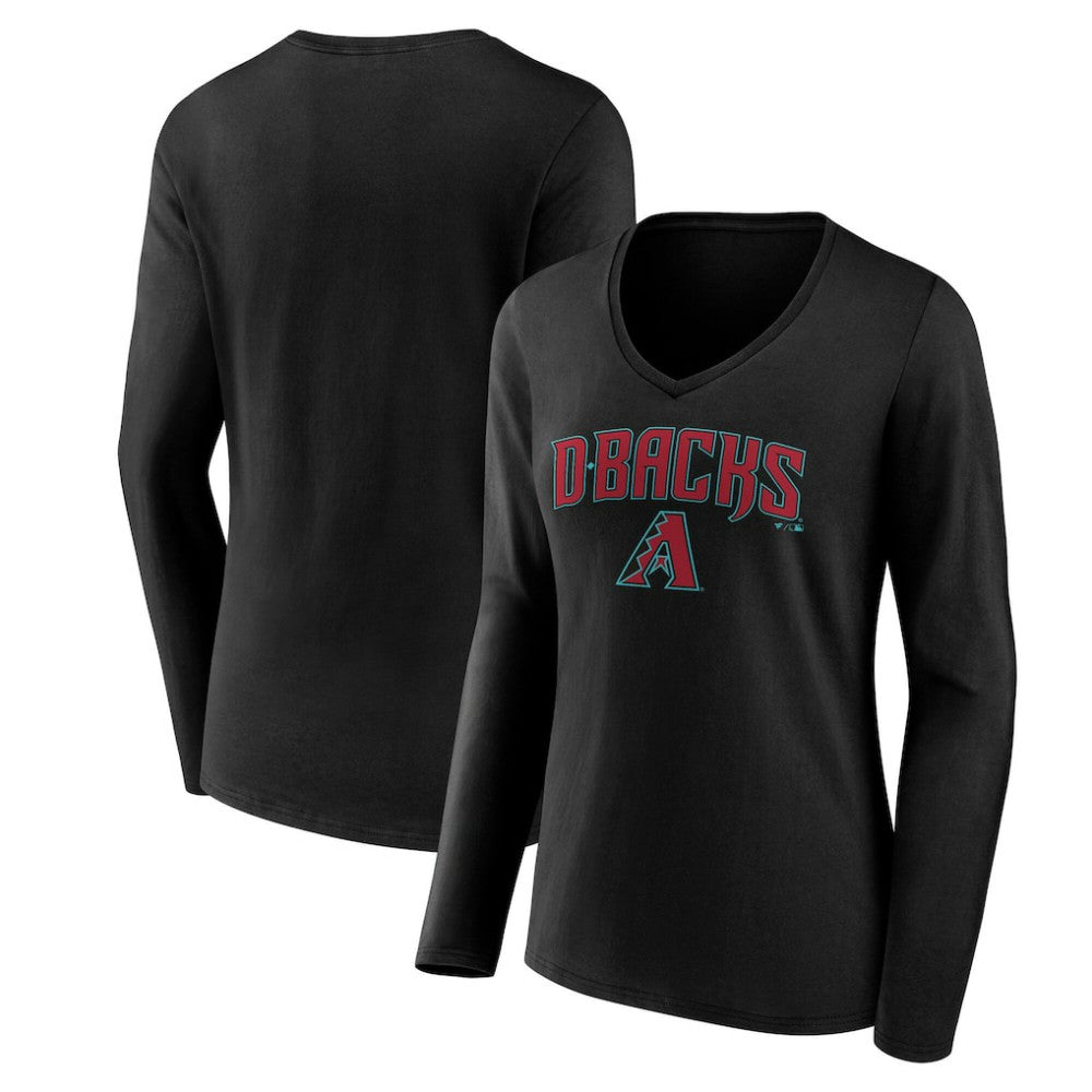 Arizona Diamondbacks Women's Team Lockup Long Sleeve V-Neck T-Shirt - MLB