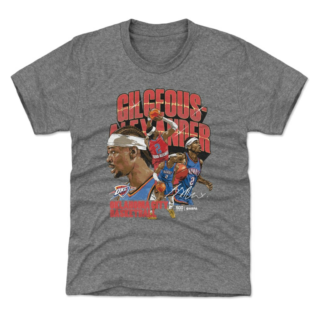 Shai Gilgeous-Alexander Oklahoma City Thunder 500 Level Youth Collage T-Shirt Gray - NBA