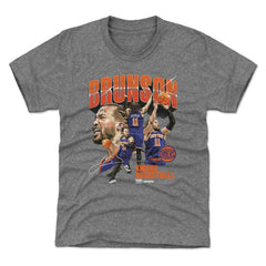 Jalen Brunson New York Knicks 500 Level Youth Collage T-Shirt Gray - NBA