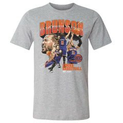 Jalen Brunson New York Knicks 500 Level Collage T-Shirt Heather Gray - NBA