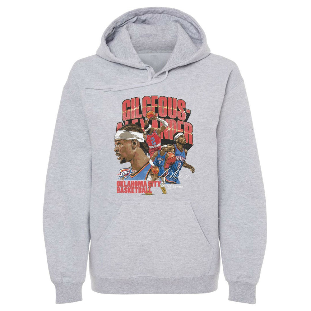 Shai Gilgeous-Alexander Oklahoma City Thunder 500 Level Collage Pullover Hoodie Gray - NBA