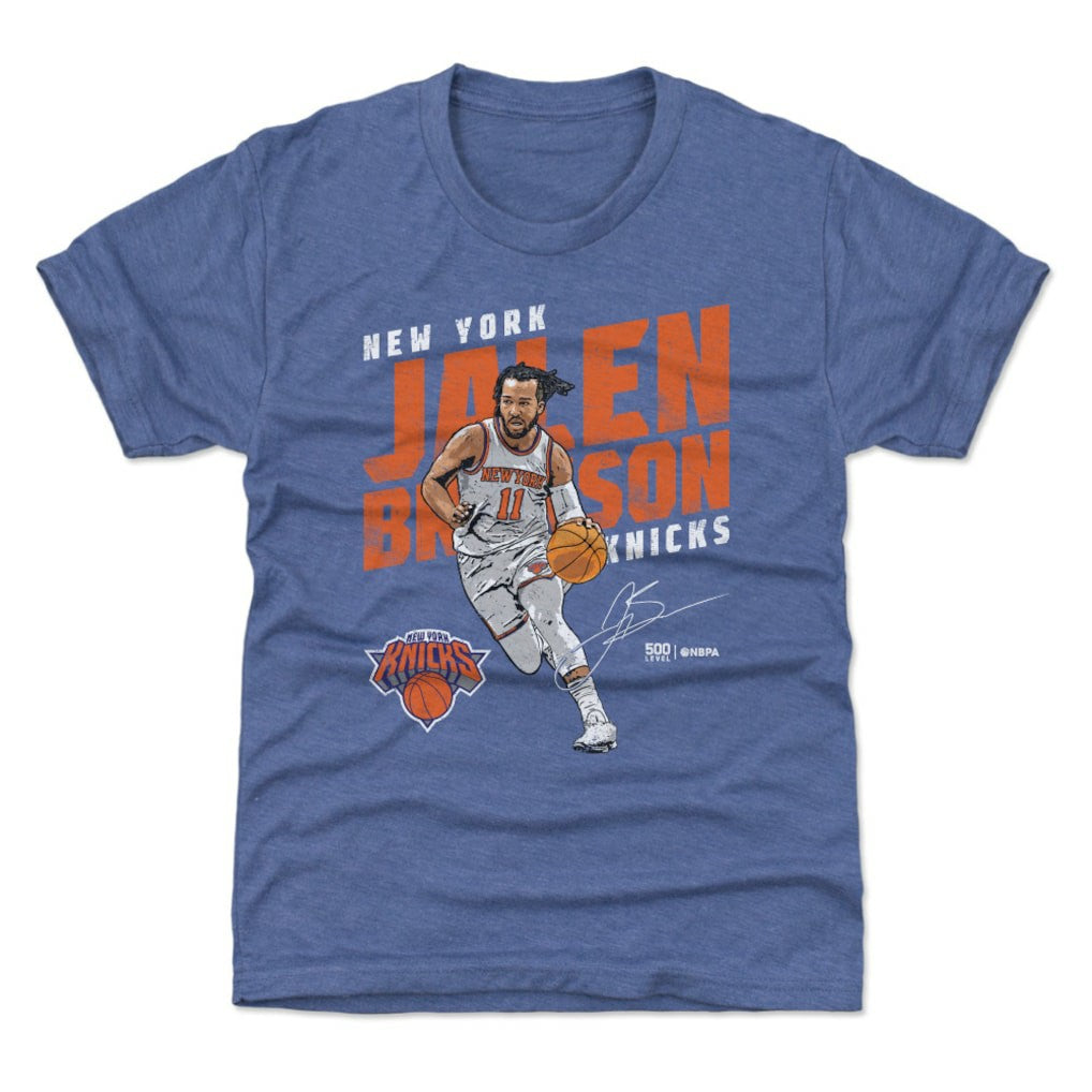 Jalen Brunson New York Knicks 500 Level Youth Slant T-Shirt Blue - NBA