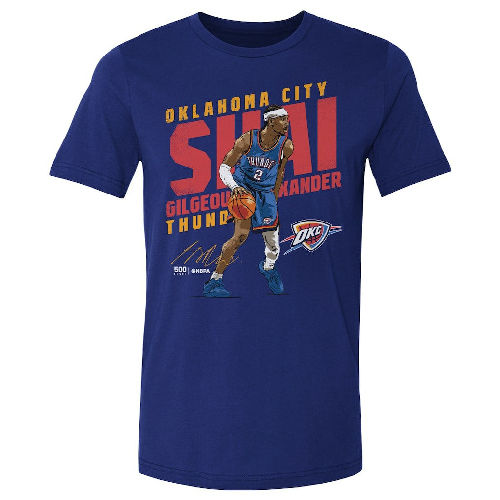 Shai Gilgeous-Alexander Oklahoma City Thunder 500 Level Slant T-Shirt Blue - NBA