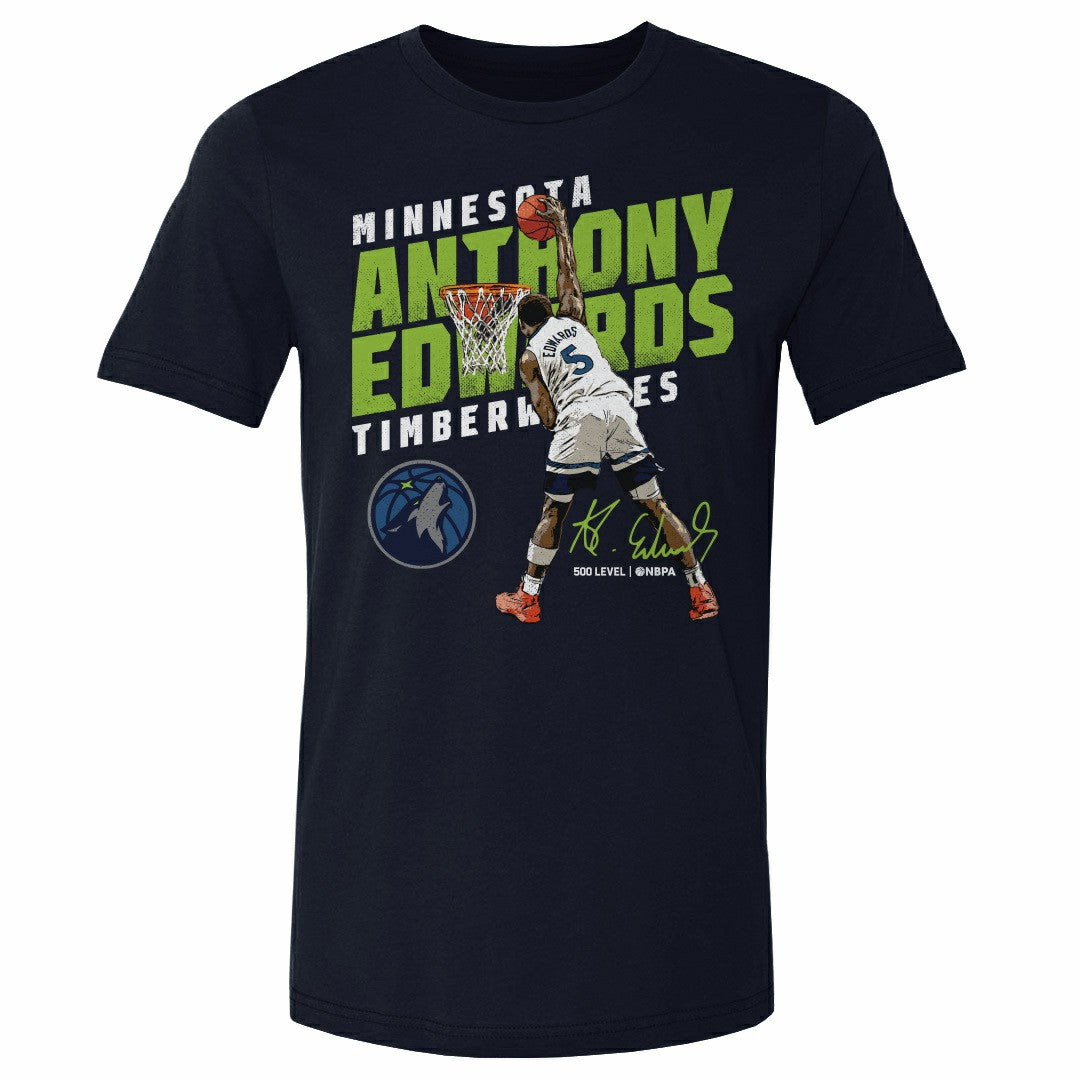 Anthony Edwards Minnesota Timberwolves 500 Level Slant T-Shirt Navy - NBA
