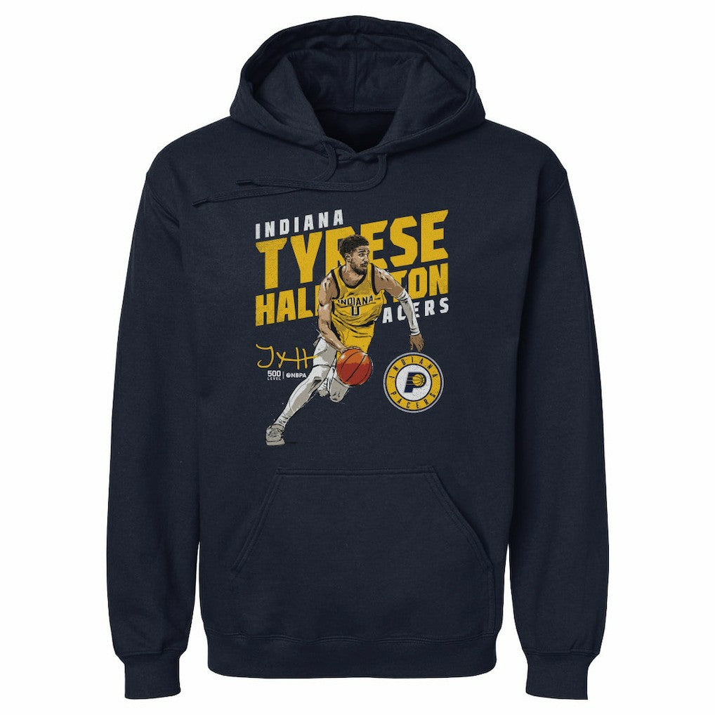 Tyrese Haliburton Indiana Pacers 500 Level Slant Pullover Hoodie Navy - NBA