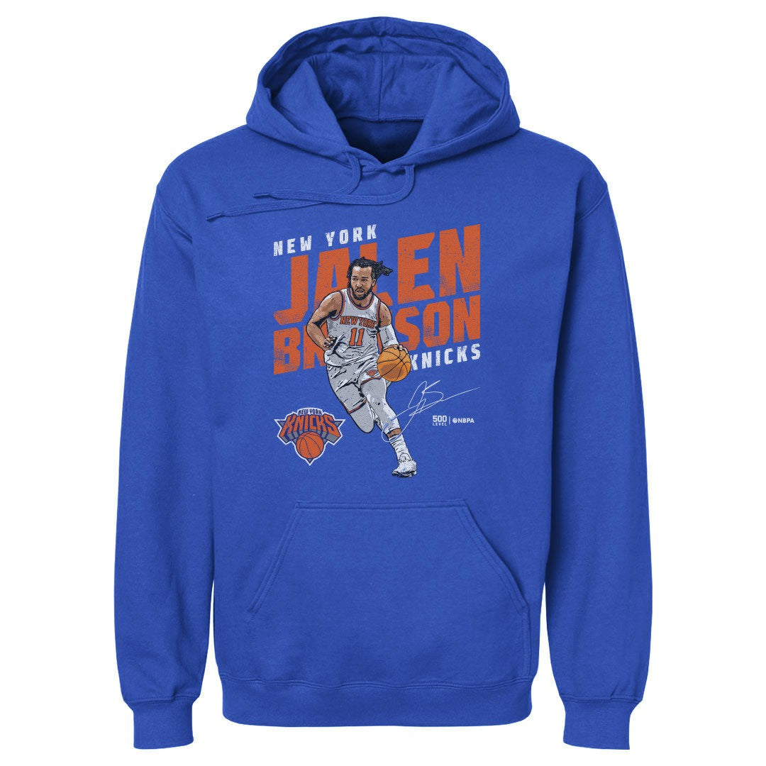 Jalen Brunson New York Knicks 500 Level Slant Pullover Hoodie Blue - NBA