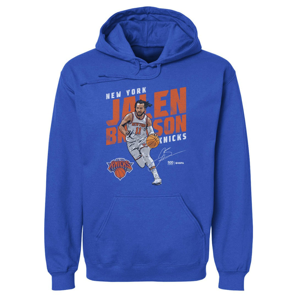 Jalen Brunson New York Knicks 500 Level Slant Pullover Hoodie Blue - NBA