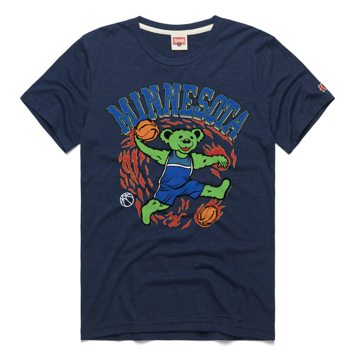 Minnesota Timberwolves Homage Unisex Grateful Dead Tri-Blend T-Shirt Navy - NBA