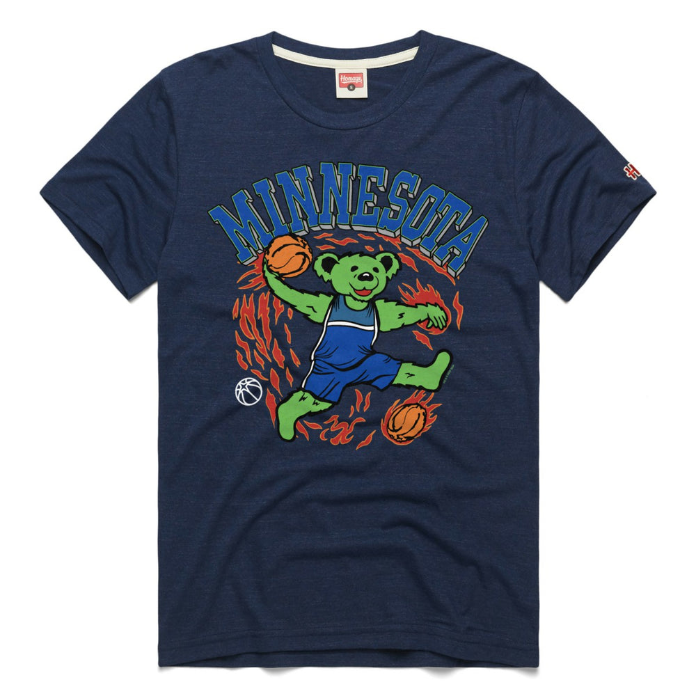 Minnesota Timberwolves Homage Unisex Grateful Dead Tri-Blend T-Shirt Navy - NBA