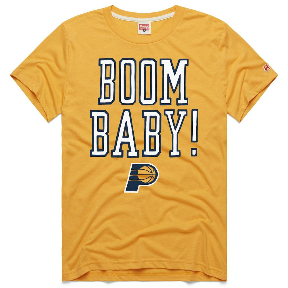 Indiana Pacers Homage Unisex Boom Baby Tri-Blend T-Shirt Gold - NBA