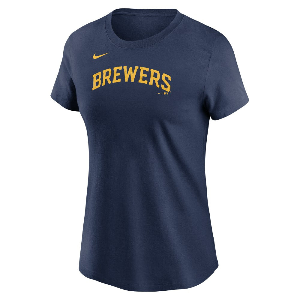 Jackson Chourio Milwaukee Brewers Nike Women's Cooperstown Collection Fuse Name & Number T-Shirt - MLB