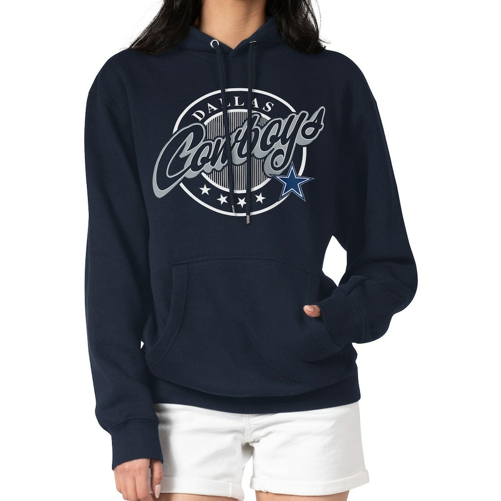 Dallas Cowboys G-III 4Her by Carl Banks Women's Pinstripe Circle Fleece Pullover Hoodie Navy | NFL