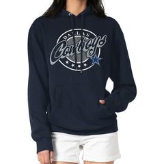 Dallas Cowboys G-III 4Her by Carl Banks Women's Pinstripe Circle Fleece Pullover Hoodie Navy | NFL