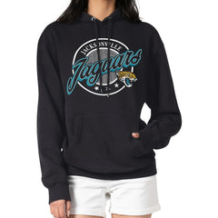 Jacksonville Jaguars G-III 4Her by Carl Banks Women's Pinstripe Circle Fleece Pullover Hoodie Black | NFL