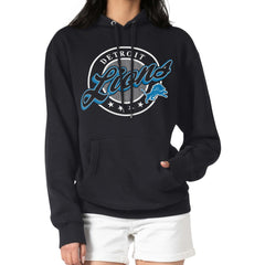 Detroit Lions G-III 4Her by Carl Banks Women's Pinstripe Circle Fleece Pullover Hoodie Black | NFL