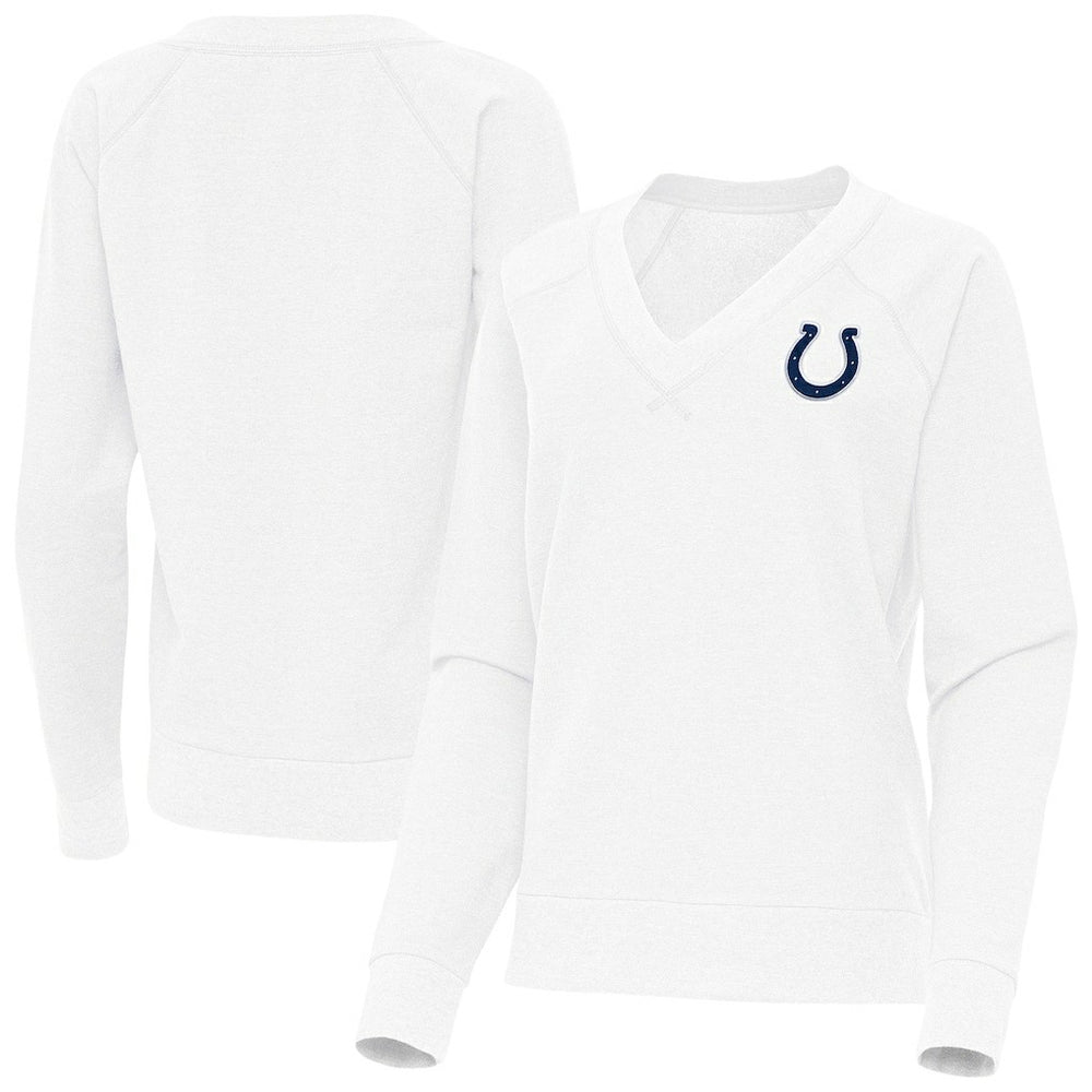Indianapolis Colts Antigua Women's Varsity Tri-Blend V-Neck Long Sleeve T-Shirt White | NFL