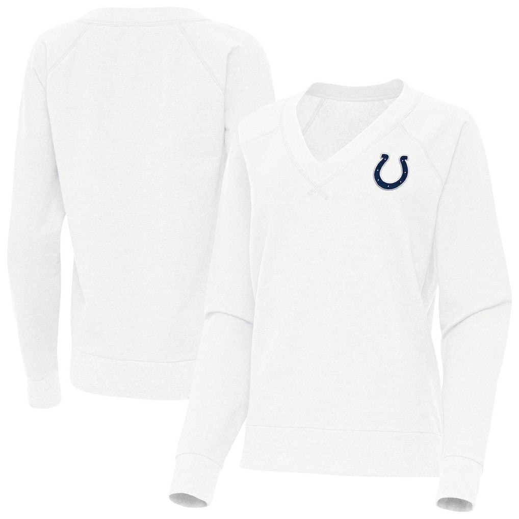 Indianapolis Colts Antigua Women's Varsity Tri-Blend V-Neck Long Sleeve T-Shirt White | NFL