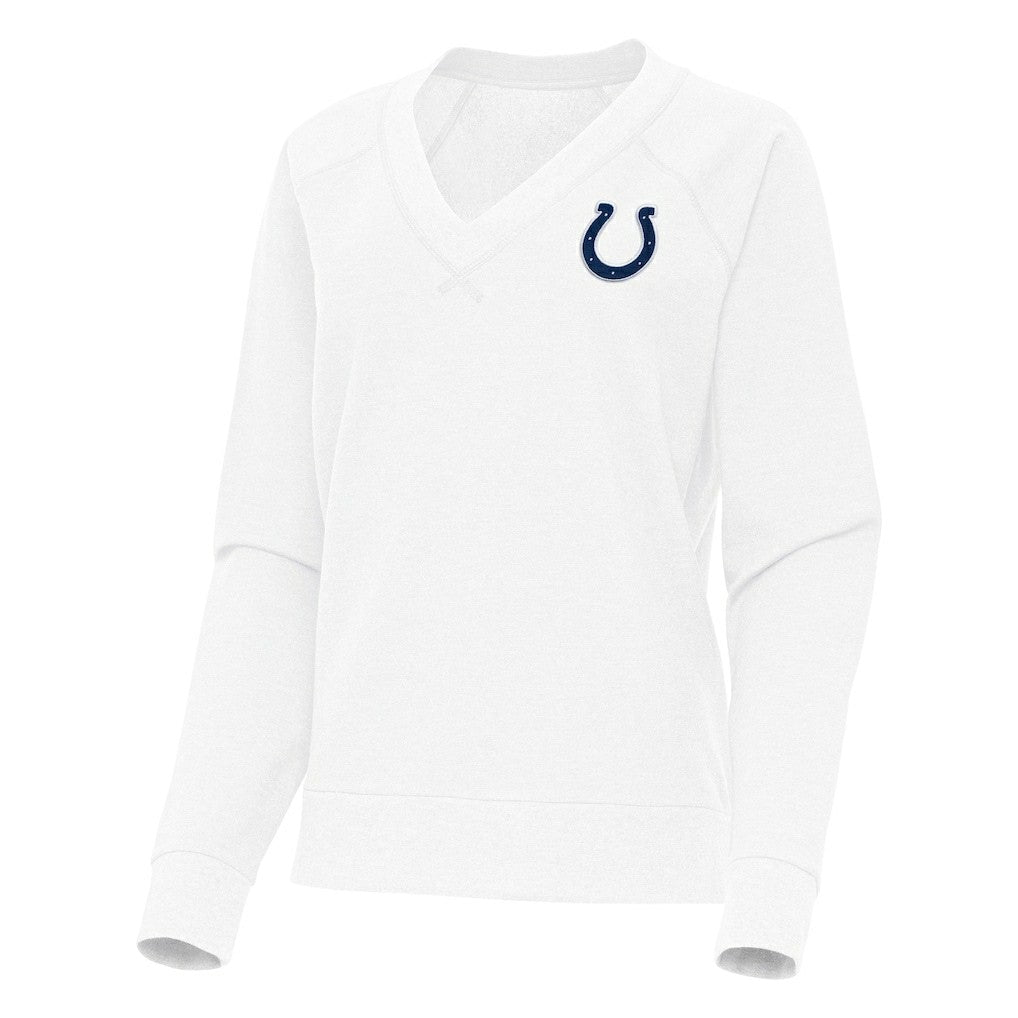 Indianapolis Colts Antigua Women's Varsity Tri-Blend V-Neck Long Sleeve T-Shirt White | NFL