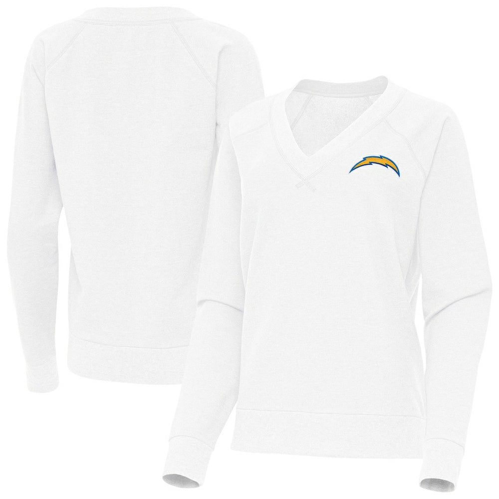 Los Angeles Chargers Antigua Women's Varsity Tri-Blend V-Neck Long Sleeve T-Shirt White | NFL