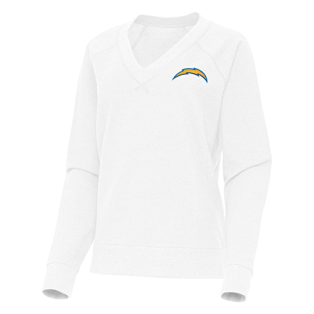 Los Angeles Chargers Antigua Women's Varsity Tri-Blend V-Neck Long Sleeve T-Shirt White | NFL