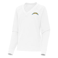 Los Angeles Chargers Antigua Women's Varsity Tri-Blend V-Neck Long Sleeve T-Shirt White | NFL
