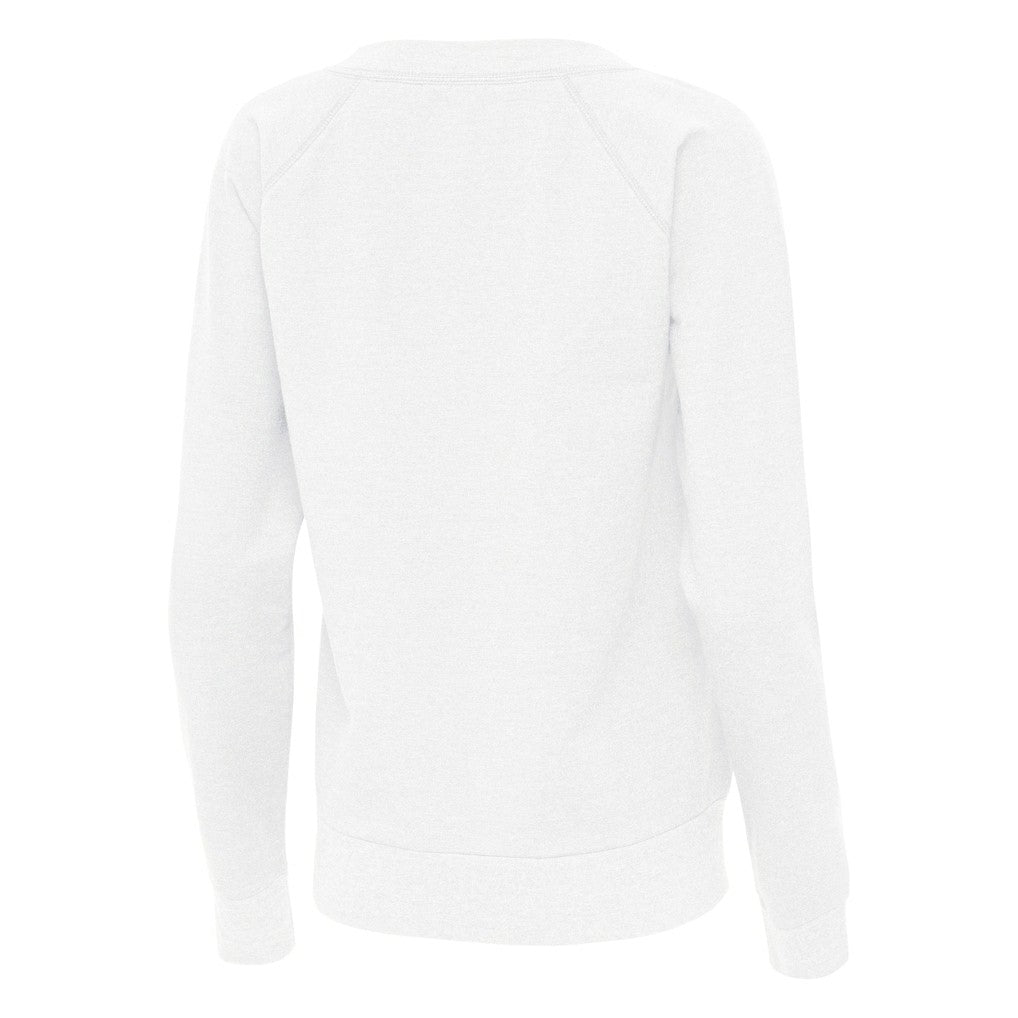 Miami Dolphins Antigua Women's Varsity Tri-Blend V-Neck Long Sleeve T-Shirt White | NFL