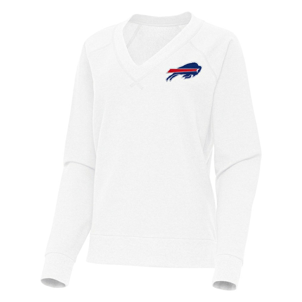 Buffalo Bills Antigua Women's Varsity Tri-Blend V-Neck Long Sleeve T-Shirt White | NFL