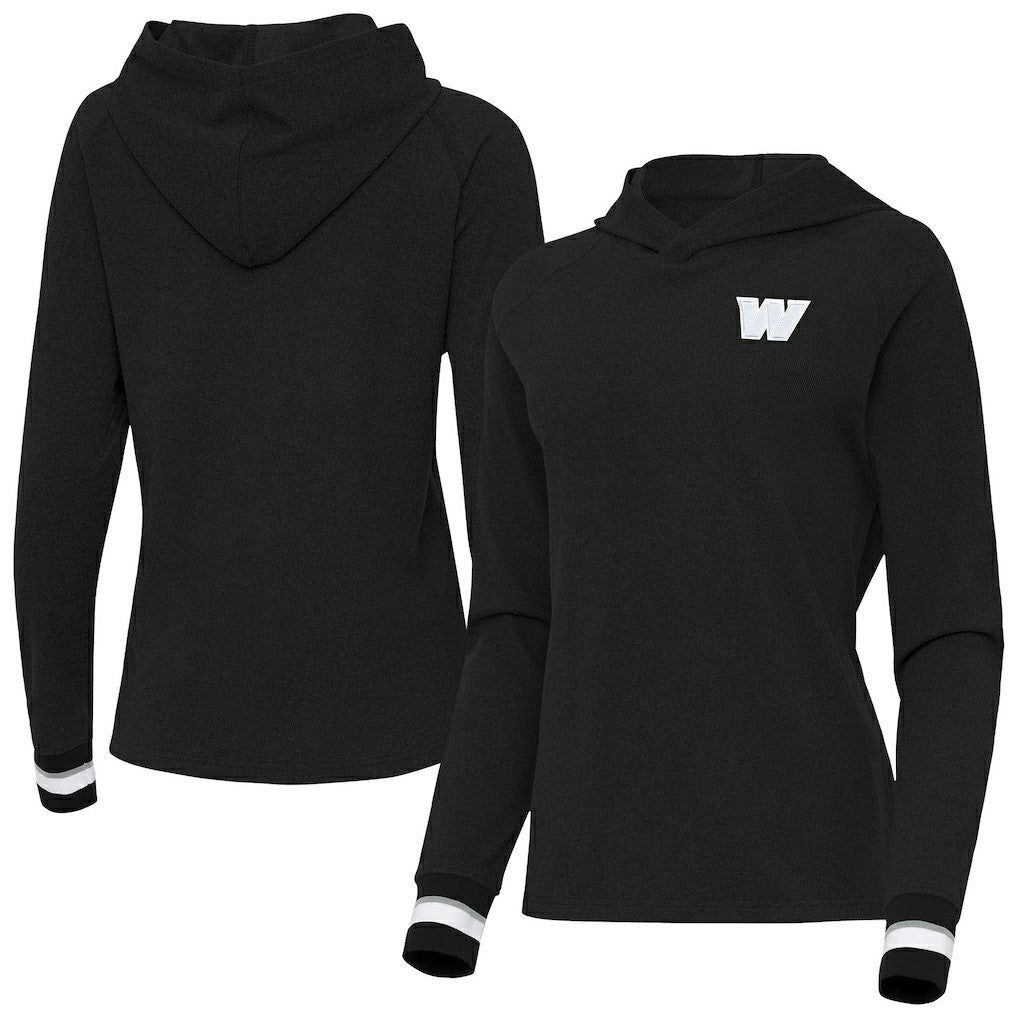 Washington Commanders Antigua Women's Trek Raglan Pullover Hoodie Black | NFL