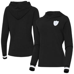 Las Vegas Raiders Antigua Women's Trek Raglan Pullover Hoodie Black | NFL