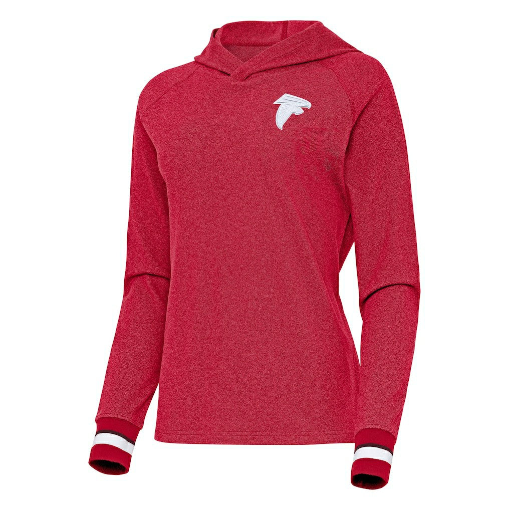 Atlanta Falcons Antigua Women's Trek Raglan Pullover Hoodie Red | NFL
