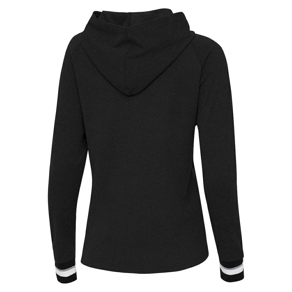 Baltimore Ravens Antigua Women's Trek Raglan Pullover Hoodie Black | NFL