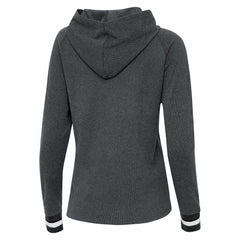 Detroit Lions Antigua Women's Trek Raglan Pullover Hoodie Heather Charcoal | NFL