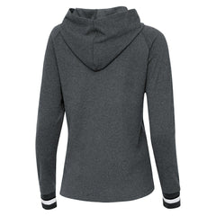 Cleveland Browns Antigua Women's Trek Raglan Pullover Hoodie Heather Charcoal | NFL