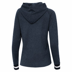 Houston Texans Antigua Women's Trek Raglan Pullover Hoodie Heather Navy | NFL